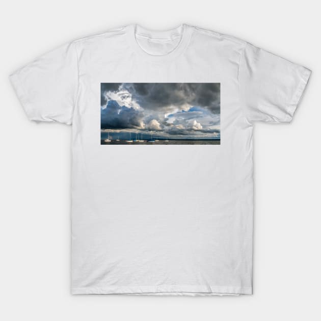Storm Cloud Panorama over Lake Constance T-Shirt by holgermader